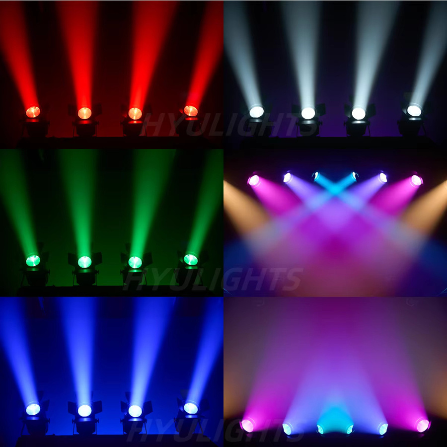 2 Stück HYULIGHTS LED Zoom Par-Scheinwerfer 250W COB RGBW 4in1 Dimmbares Bühnen-DJ-Stroboskoplicht in Schwarz - Bild 4