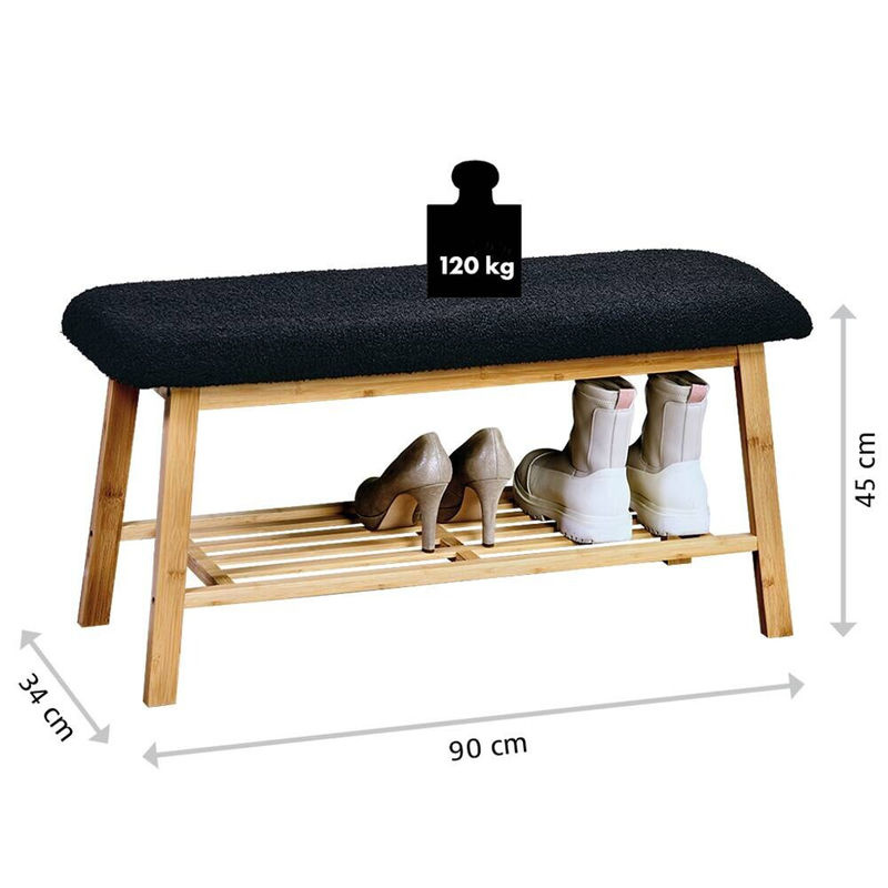 Kesper Schuhregal aus Bambus in Natur, modern, B/H/L: 39,5 x 96 x 12,5 cm - Bild 2