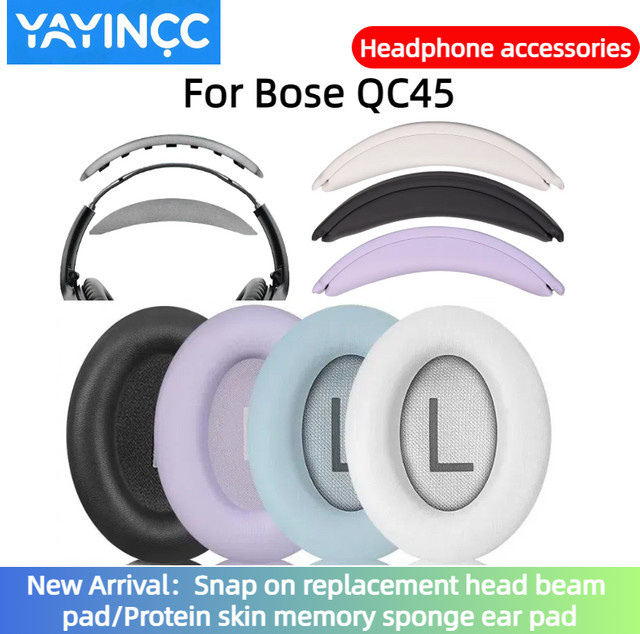 Bose QC45 Ersatz-Ohrpolster mit Proteinhaut-Memory-Schaum in Blau - Bild 1