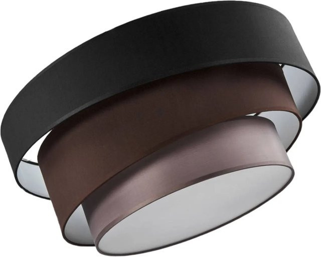 Lindby Deckenlampe Melia Modern Schwarz aus Textil und Metall, 3-flammig, E27, Wohnzimmerleuchte - Bild 1