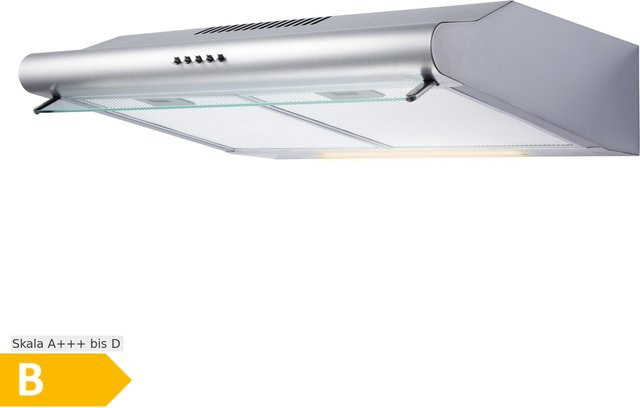 PKM Unterbau-Dunstabzugshaube UBH3001X Edelstahl mit LED-Display und Aktivkohlefilter B/H/T: 59,8 x 14,0 x 50,0 cm - Bild 1