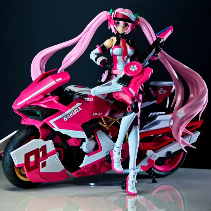 Bandai Hatsune Miku Pink Soundburst Seitenwagen-Motorrad, Montagemodell, Rosa / Pink - Bild 2