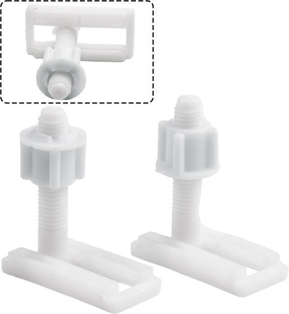 VIBRATITE Befestigungssatz für Toilettensitz, 2 Sets Scharnierschrauben mit Unterlegscheiben, Weiß, Universell - Bild 1