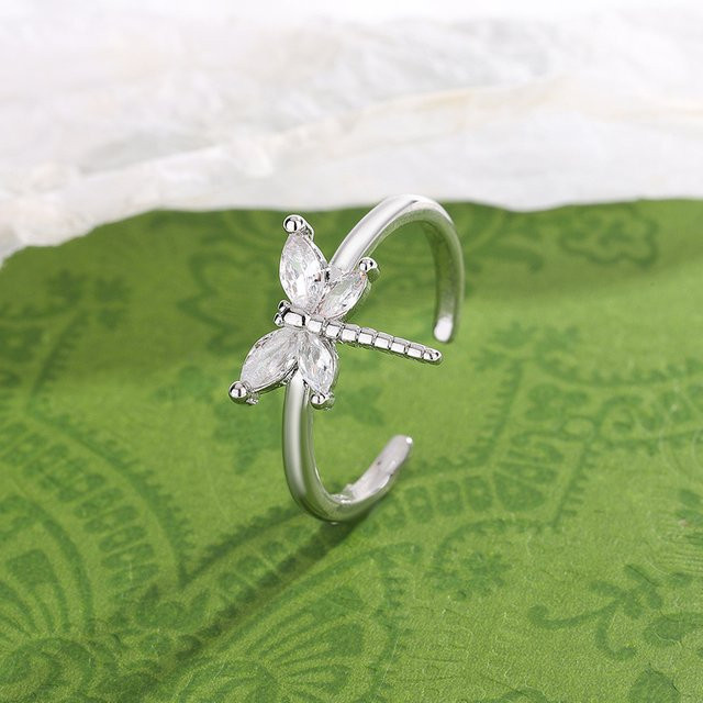 Ring Libelle, 925 Silber, Diamant, Zirkonia - Bild 1