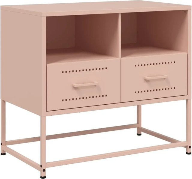 vidaXL TV-Schrank aus Stahl in Rosa, Industrie-Stil, matt, B: 68 cm, T: 39 cm, H: 60,5 cm - Bild 1