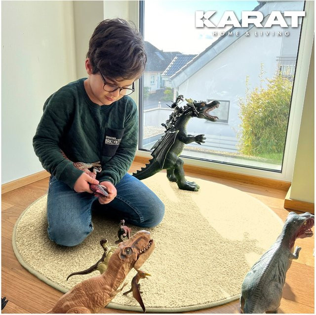 Karat homeliving Kinderspielteppich Crocodile Rund in Creme/Beige - Bild 1