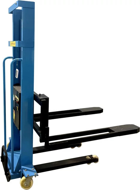 Elektro-Gabelstapler 1-Tonnen mit Blei-Säure-Batterie und hydraulischem Seitenstapler in Blau - Bild 1