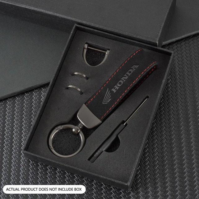Honda Schlüsselanhänger Leder, Schwarz, Unisex - Bild 1