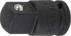BGS Kraft-Steckschlüssel-Adapter Innenvierkant 6,3 mm (1/4 Zoll) auf Außenvierkant 10 mm (3/8 Zoll) in Schwarz - Bild 1
