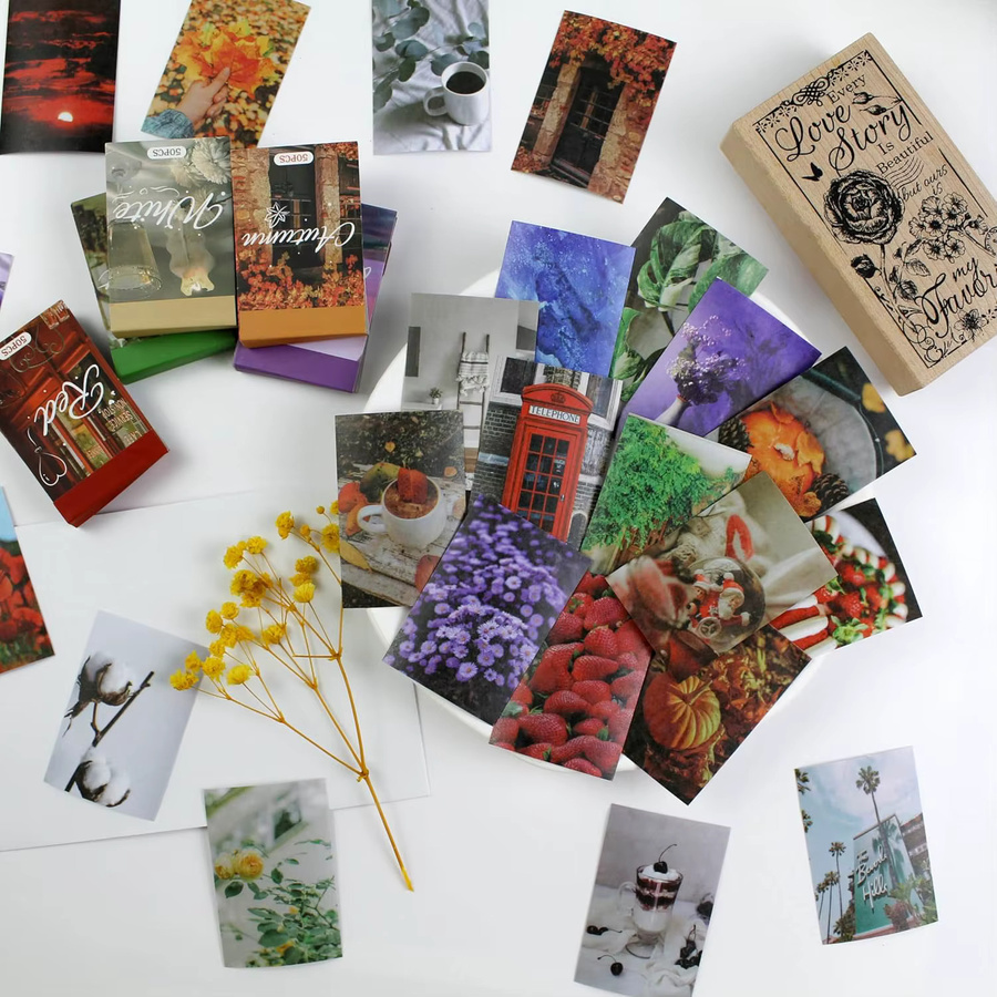 300 Stück Washi Papier Aufkleber im Landschafts-Stil für dein Journal und DIY-Dekoration, Mehrfarbig - Bild 2
