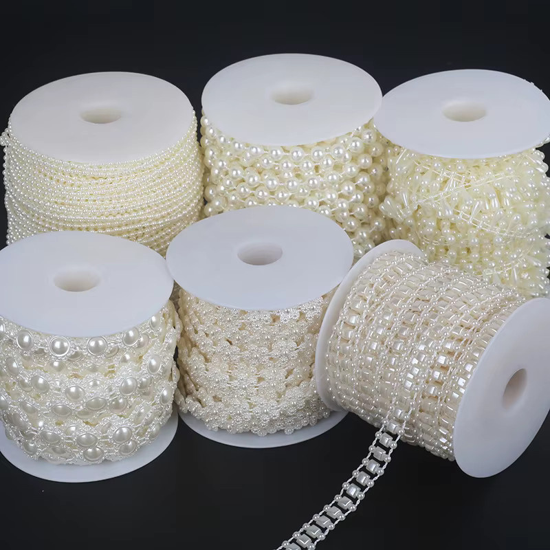 QIAO Harz-Perlen-Girlande in verschiedenen Größen von 3 bis 10 mm für DIY-Handwerk, Hochzeit, Party und Weihnachtsbaumdekoration - Bild 4