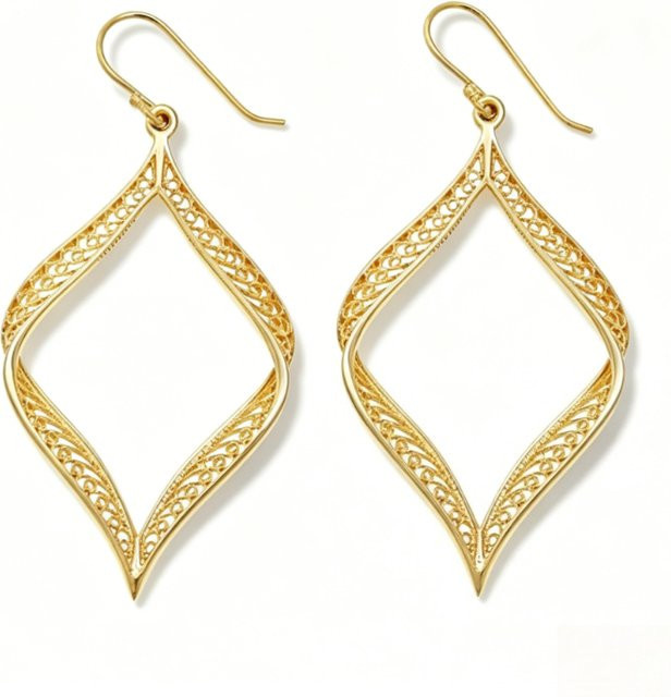 YoYo Ohrringe, Gold, Rhombus-Anhänger, Damen - Bild 1