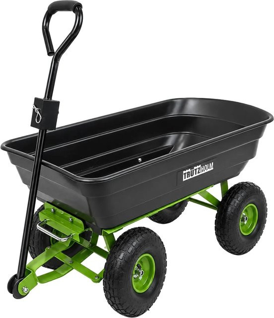 TRUTZHOLM Gartenwagen kippbar in Schwarz Grün mit 300 kg Tragkraft - Bild 1