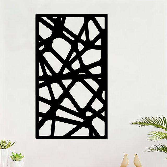 CIFBUY Abstrakte Metall-Wandkunst Dekoration Skulptur in Schwarz, Moderne Geometrische Wanddekoration aus Metall - Bild 1