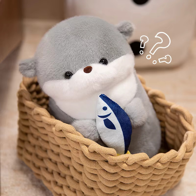 Amuse Niedliche Fische Umarmt Kleine Otter Plüsch Spielzeug, 30 cm - Bild 2