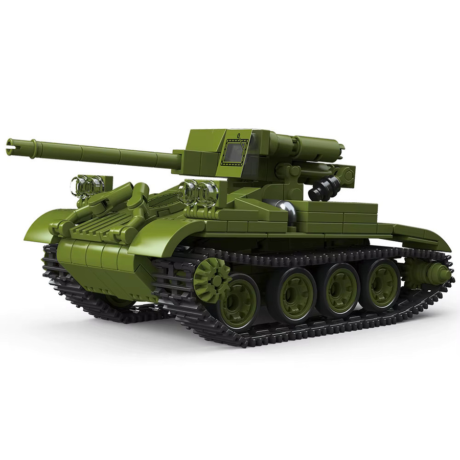 DBPALY Weltkriegs-Armee Militär-Soldaten Halbkettenfahrzeug M56 Scorpion Selbstfahrende Artillerie, Bausteine Spielzeug - Bild 2