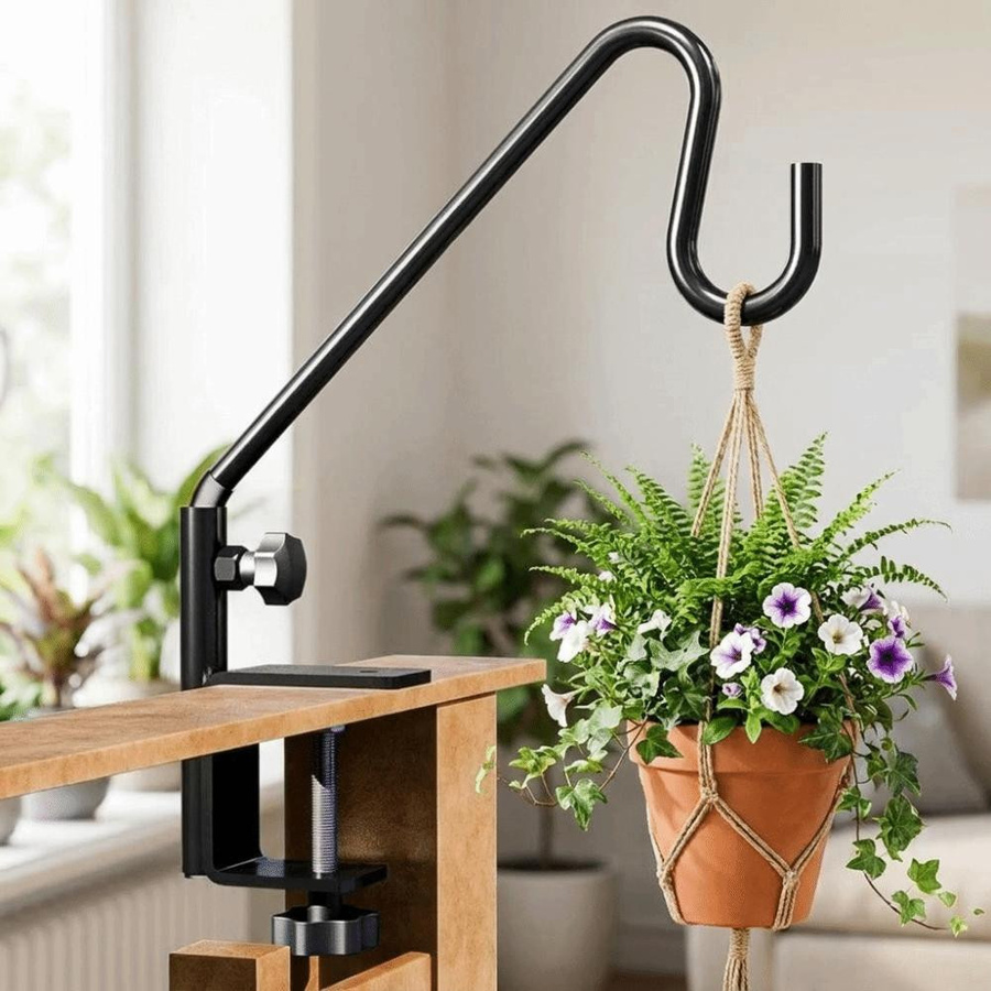 Shengshijieda Gartenhaken aus Edelstahl mit 360 Grad Drehung als Schwerlasthaken und Pflanzenhalter in Schwarz, Höhe: 28 cm - Bild 2