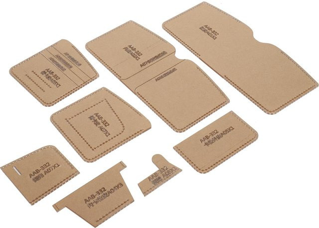 GoolRC Acryl Schablone für Kurzes Portemonnaie DIY Muster zur Herstellung von Lederwaren in Beige und Transparent - Bild 1