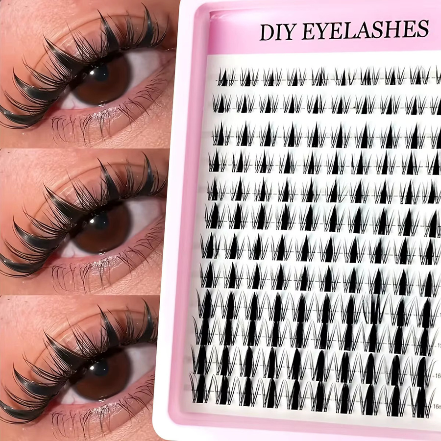 LIMEIKAI Manga Wimpern-Cluster Sharp, 320 Stück, 13mm, Black, Unisex - Bild 3