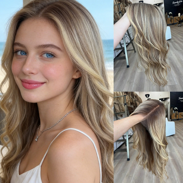 Futura Perücke, Aschblonde Ombre, Body Wave, Kunsthaar, Damen - Bild 1