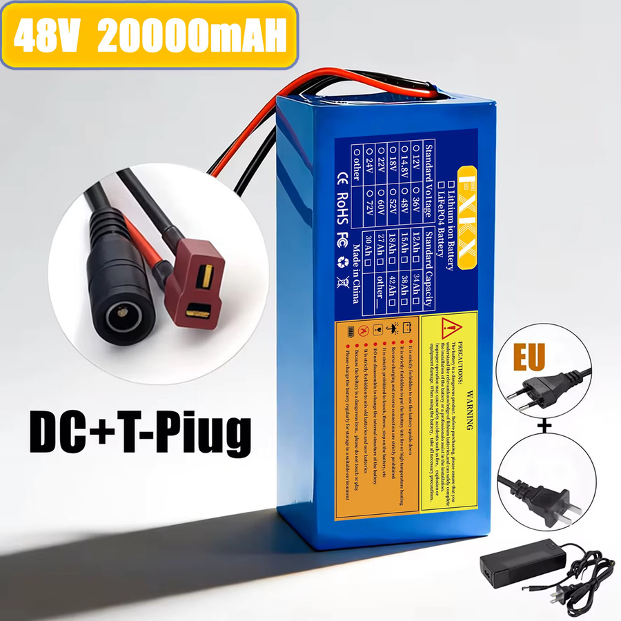 FXKX 48V 20Ah Lithium-Akkupack mit BMS 13S3p für E-Scooter 500-1000W in Blau - Bild 7
