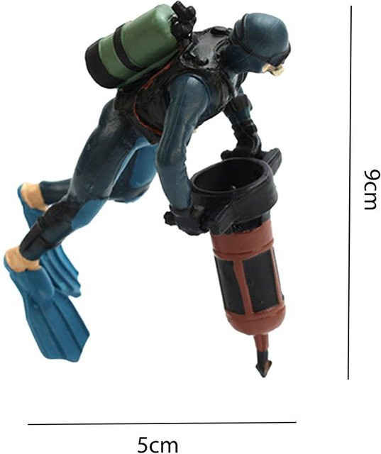 Miniatur-Taucherfigur in Blau von Pet Products My als Aquarium-Dekor aus Kunststoff - Bild 1
