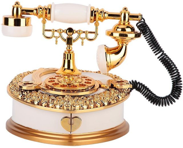 Herzförmiges Schmuckkästchen mit Telefon-Spieluhr aus Kunststoff in Weiß - Bild 1