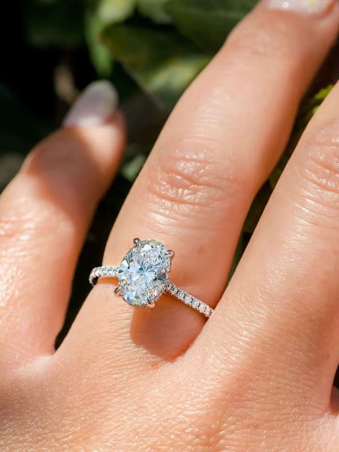 DWJ Moissanit-Diamantring, 925 Silber, Damen - Bild 4