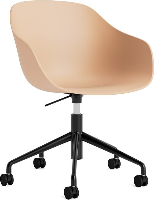 HAY About A Chair AAC 252 moderner Stuhl aus Polypropylen in Orange mit Aluminiumgestell und Rollen matt - Bild 1