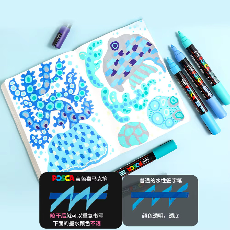 POSCA Acrylmarker Set PC-5M mit Bullet-Spitze, 8 Stück, Multicolour - Bild 1
