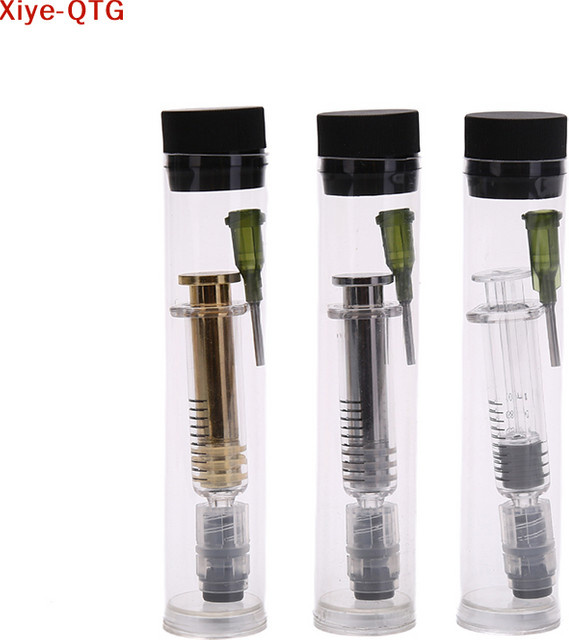 Luer-Lock-Spritzen mit stumpfen Schraubnadeln und Kappen für industrielle Dosierungen, transparent - Bild 1