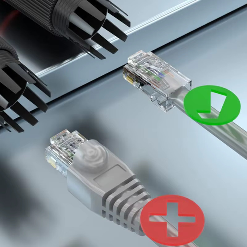 VIKEFON RJ45 Ethernet Netzwerk Durchgangsverbinder Wasserdicht IP67 Outdoor LAN Kabel Verlängerung Schwarz - Bild 1