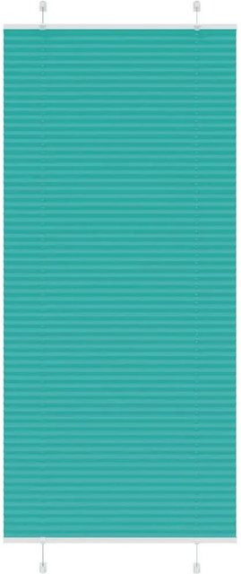 vidaXL Plissee Petrolgrün, halbtransparentes Stoffplissee aus Polyester, B: 85 cm, H: 200 cm - Bild 1