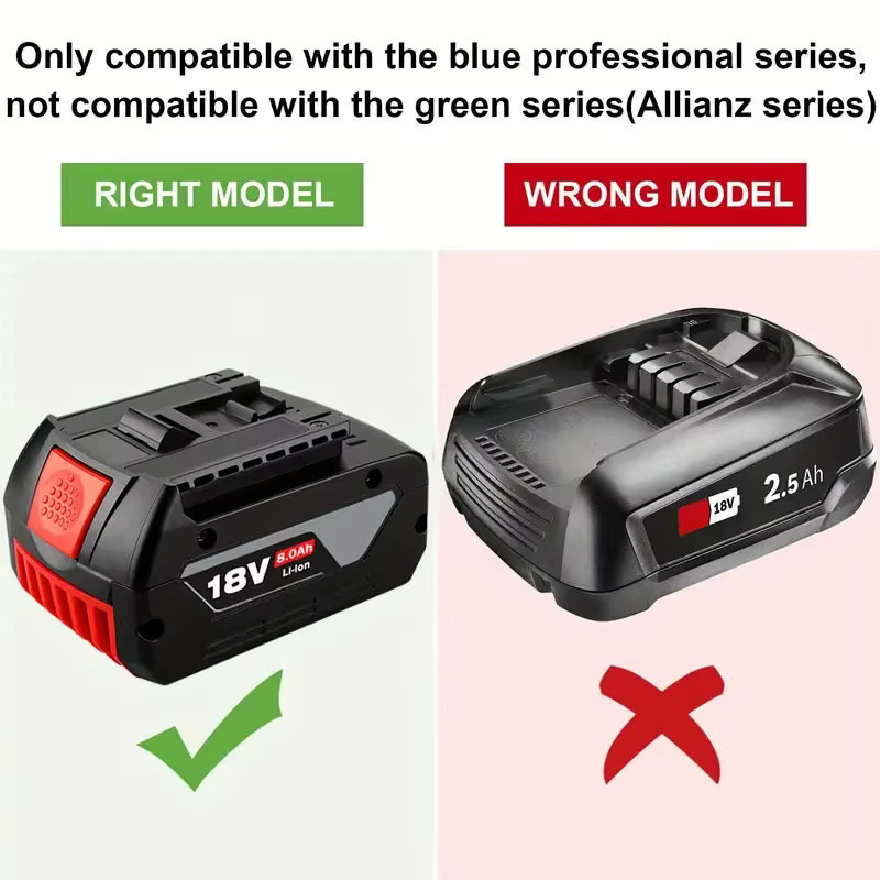 Bosch 18V 8,0Ah Lithium-Ionen Akku in Schwarz für BAT609 BAT609G BAT618 BAT618G BAT614 - Bild 2