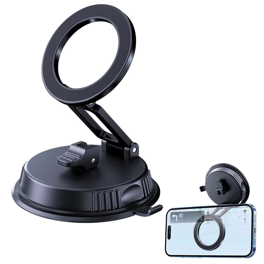 Magnetischer Handyhalter für das Auto mit Vakuum-Saugnapf in Schwarz - Bild 3