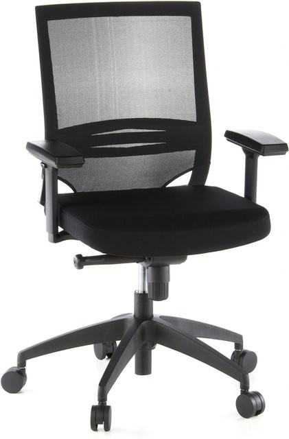 hjh OFFICE Profi Bürostuhl PORTO BASE Executive Chair in Schwarz mit Armlehnen und Netzstoff, höhenverstellbar - Bild 1