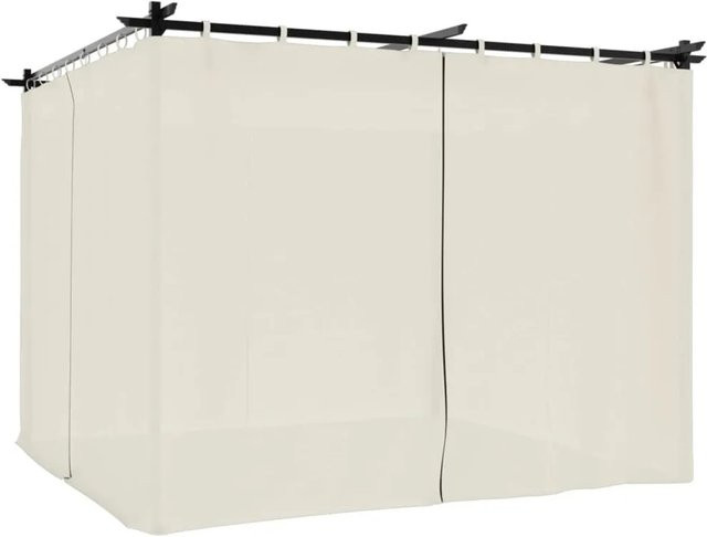 vidaXL Pavillon mit Vorhängen und Fenstern aus Stahl und Polyester in Beige, B/T/H: 300 x 300 x 220 cm - Bild 1