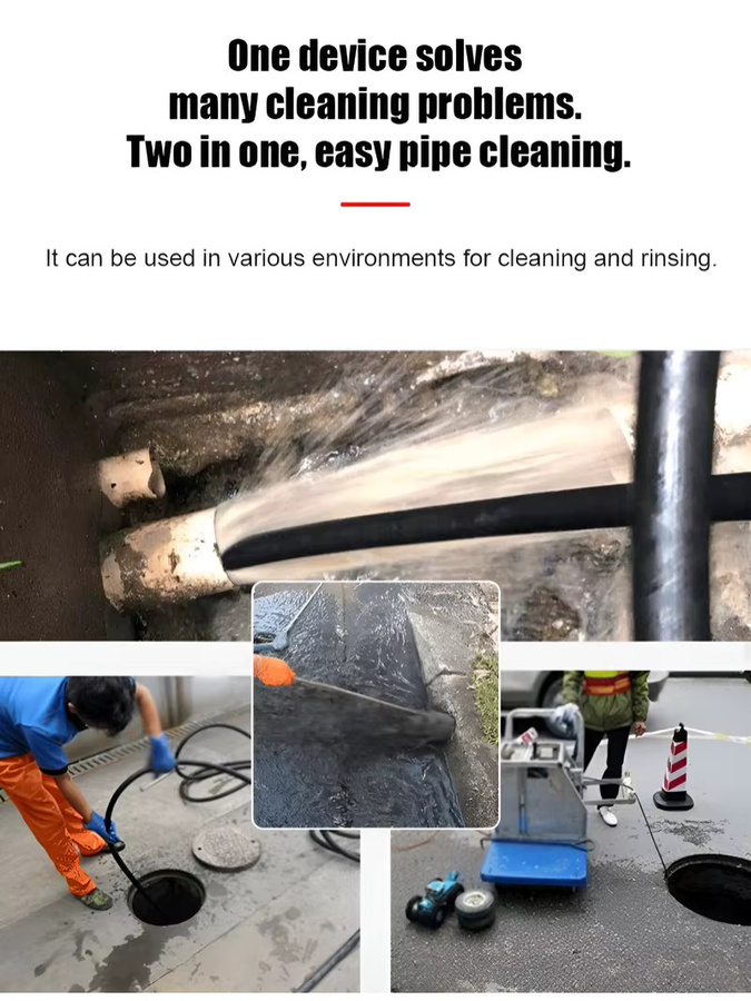eelhoe Hochdruck-Rohrbaggerwerkzeug zur Reinigung von verstopften Waschbecken, Rohren und Wasserhähnen für Küche und Badezimmer - Bild 2