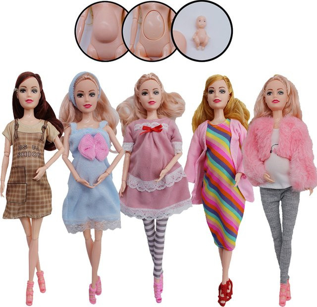 KIEKA Educational Pregnant Dolls für Puppenhaus mit 2 Mini Puppen und Zubehör - Bild 1