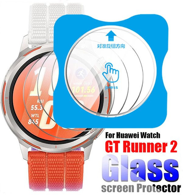 Displayschutzfolie Huawei Watch GT Runner 2, Gehärtetes Glas, Transparent - Bild 1