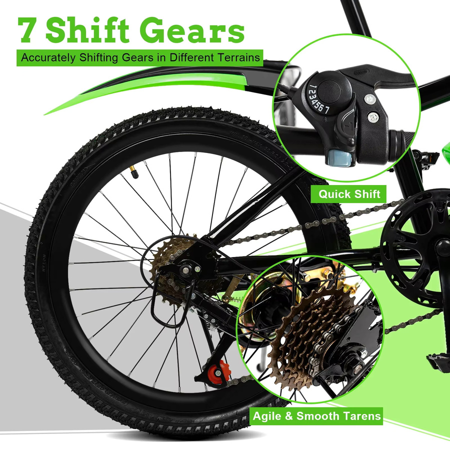 CNCEST Mountainbike, 20-Zoll-Kinderfahrrad, Kohlenstoffstahl - Bild 3