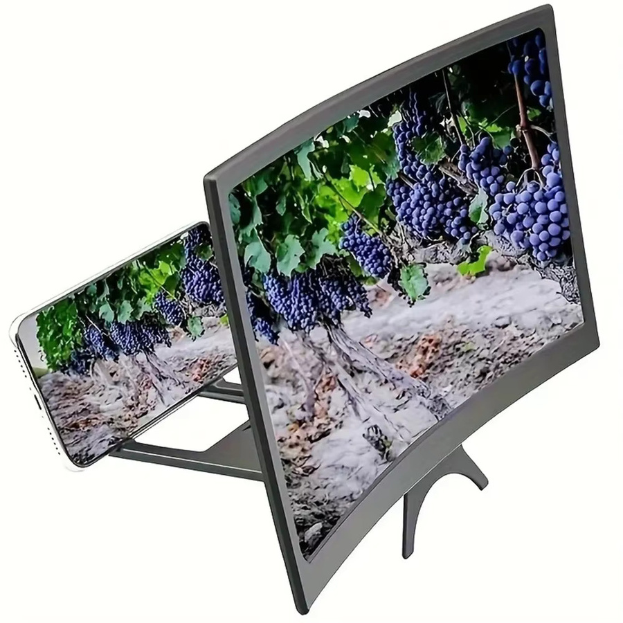 3D HD Handy-Bildschirmvergrößerer mit gebogenem Bildschirm für 10 bis 12 Zoll Smartphones, Schwarz - Bild 3