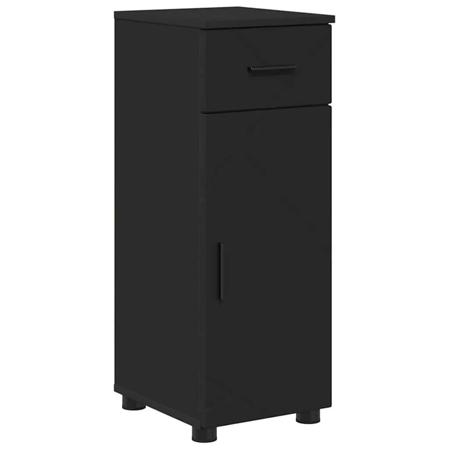 vidaXL Badezimmerschrank mit Schubladen in Schwarz matt, B/T/H: 30 x 35 x 80 cm - Bild 2