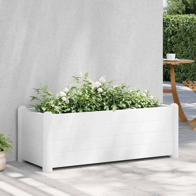 Furnicato Garten-Hochbeet aus PP in Weiß, B/T/H: 100 x 43 x 35 cm - Bild 1