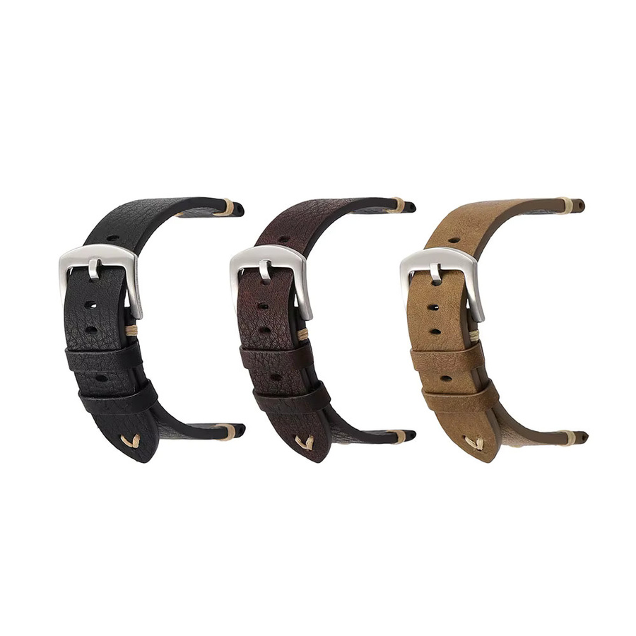 luffyte Uhrenarmband Leder, Schwarz, Herren - Bild 3
