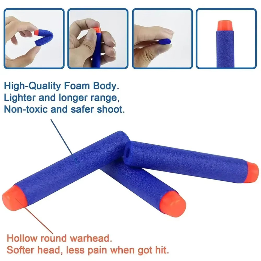 Nerf N-Strike Elite Blasters Munition, 50 Stück, blaue Ein-Loch-Darts-Nachfüllschaumkugeln - Bild 4