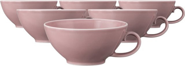 Seltmann Weiden Teetassen Beat Color Glaze Pink aus Porzellan 6er Set mit 140 ml pro Tasse - Bild 1