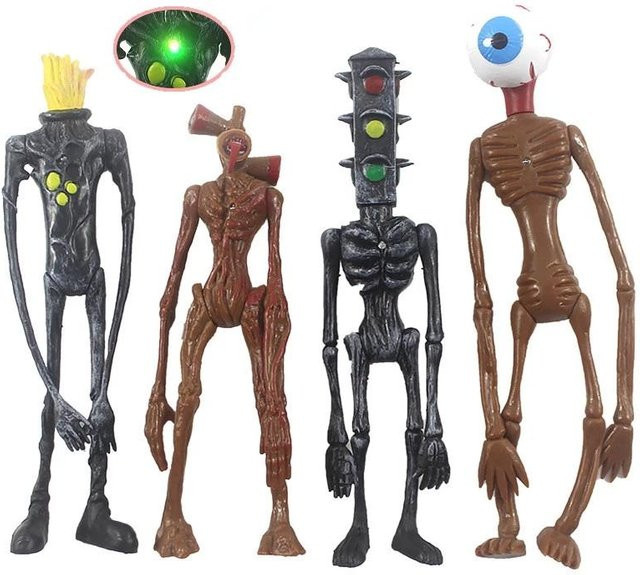 Prettysoul Siren Head Actionfigur Horror Modell Puppe weiß 4-teiliges Set - Bild 1