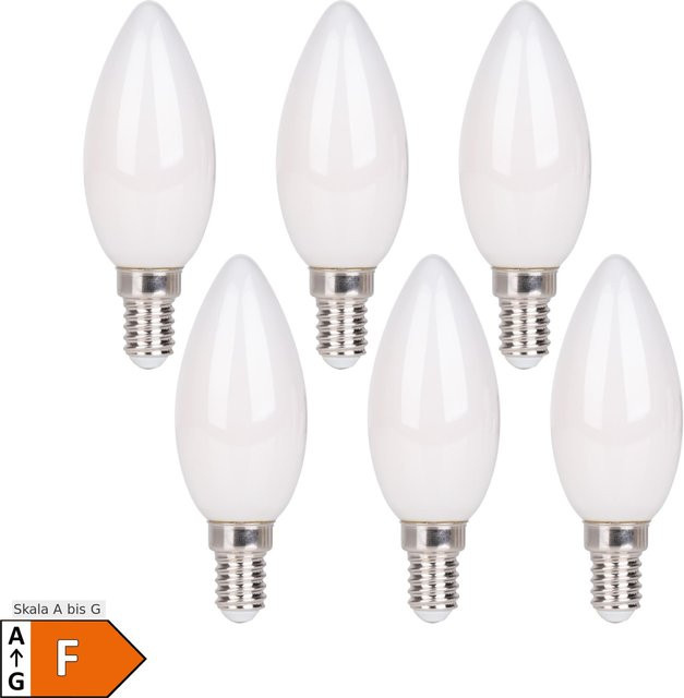 Näve 6er-Set E14 LED Leuchtmittel DAFFY Kerzenform warmweiß Höhe: 10,2 cm - Bild 1