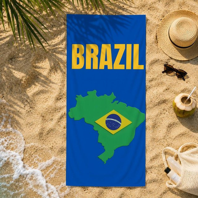 JMG Household Supplies Kultur B-Brasilien Handtuch aus Mikrofaser, blau, Breite: 75 cm, Länge: 150 cm - Bild 1